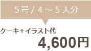 生クリームデコレーション5号＋イラスト代